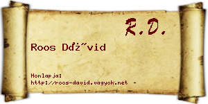 Roos Dávid névjegykártya